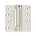 Deltana 4 x 4 x 1/4 Spring Hinge, UL Listed in Polished Nickel DSH4R414